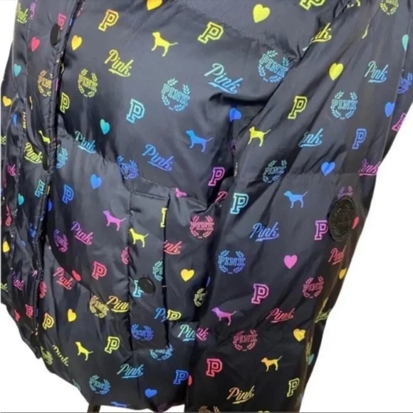 PINK VS RAINBOW PUFFER AND RHINESTONE TEE - Picture 5 of 5